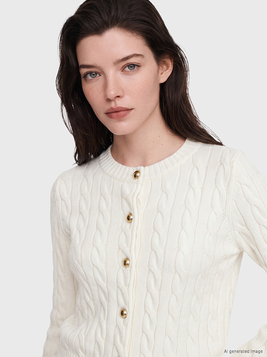 Cable Knit Patterned Women's Knitwear Cardigan