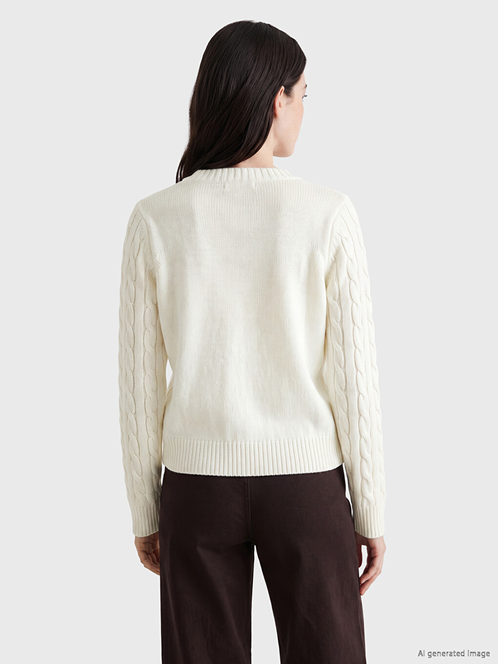Cable Knit Patterned Women's Knitwear Cardigan-3