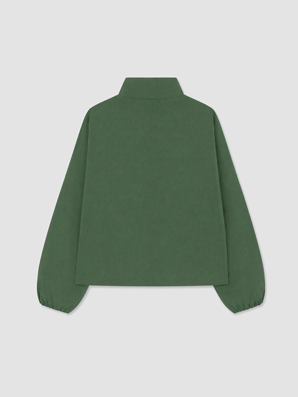 Yeşil Dik Yaka Oversize Kadın Mont-8
