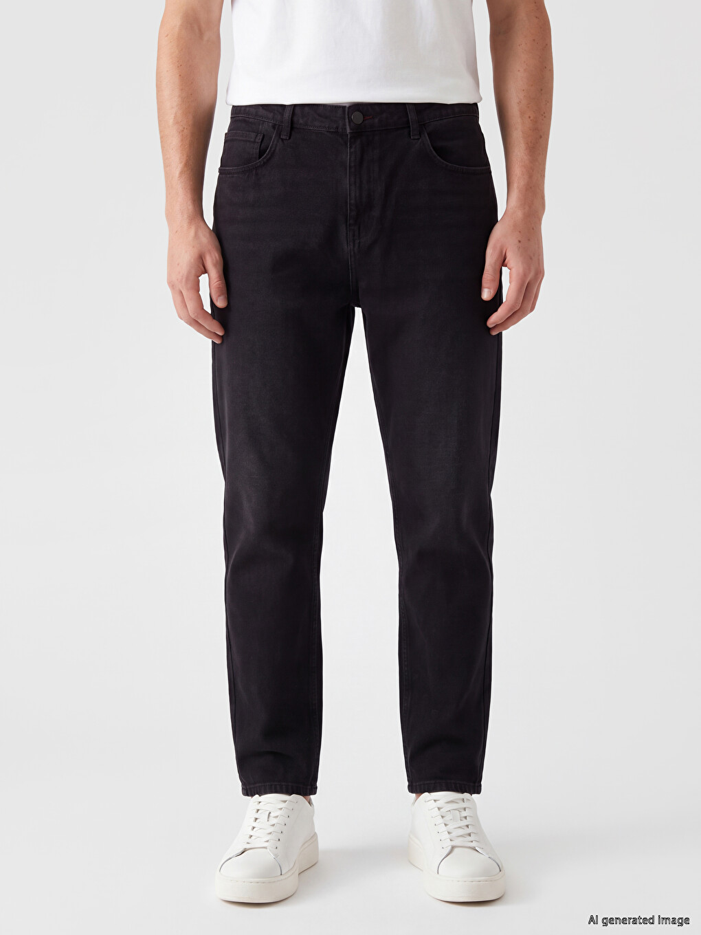Siyah 745 Baggy Fit Erkek Jean Pantolon-1
