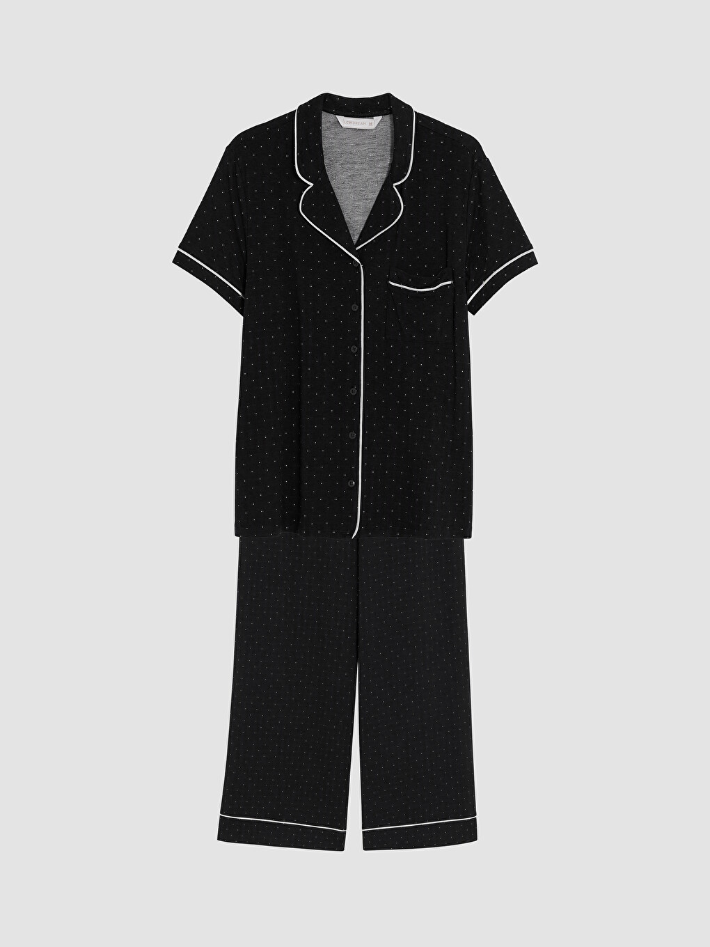 Siyah Puantiyeli Kadın Pijama Takım