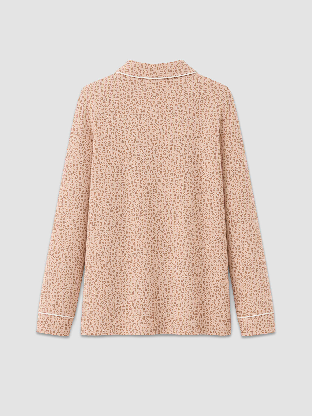 Bej Leopar Desenli Kadın Pijama Takım-6