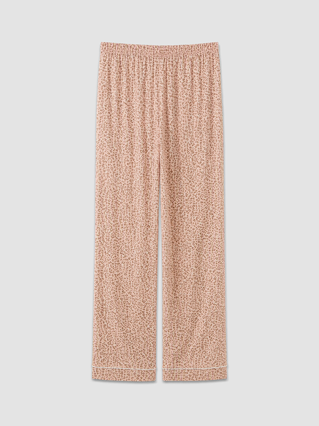 Bej Leopar Desenli Kadın Pijama Takım-8