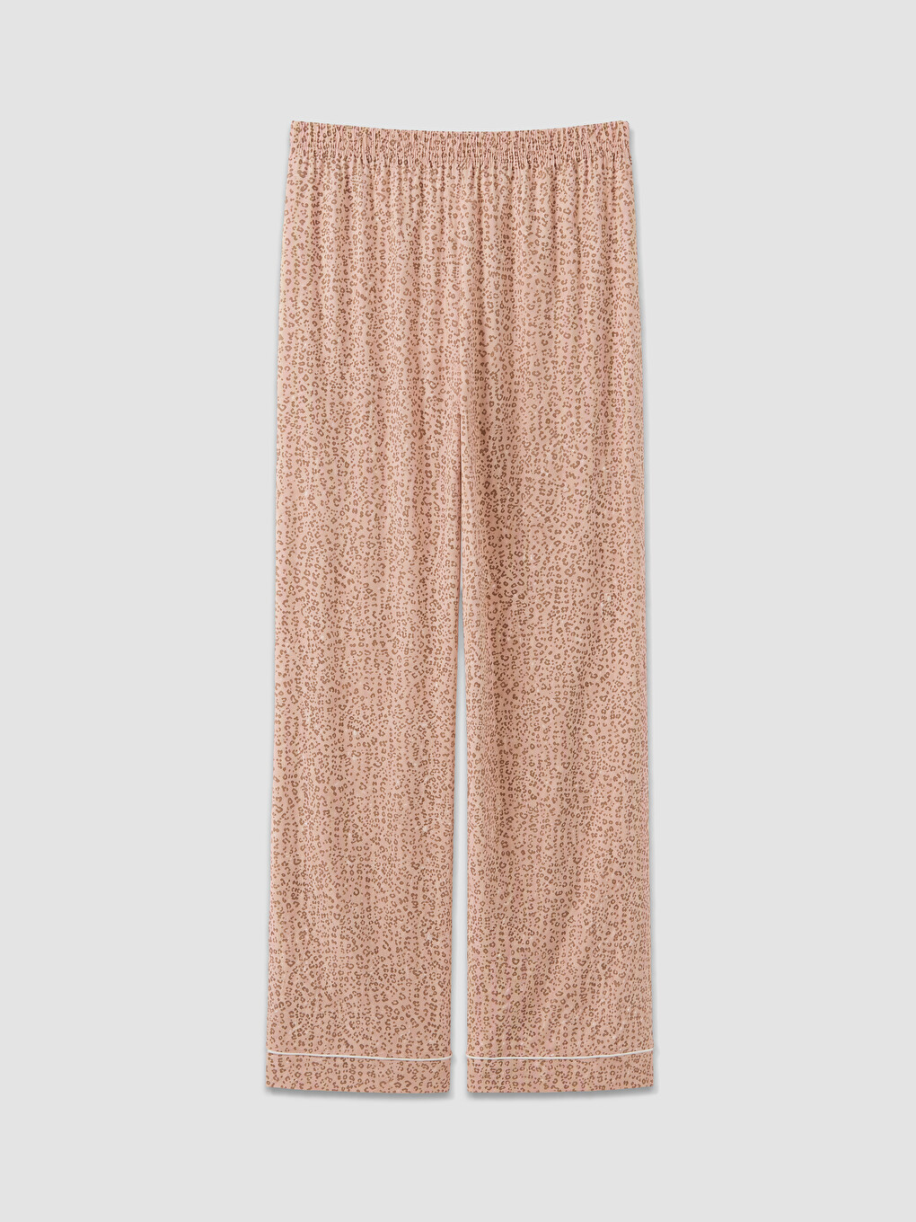 Bej Leopar Desenli Kadın Pijama Takım-9