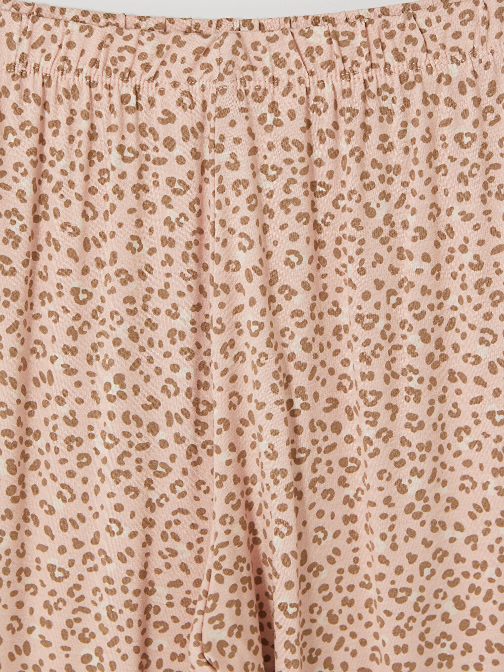 Bej Leopar Desenli Kadın Pijama Takım-10
