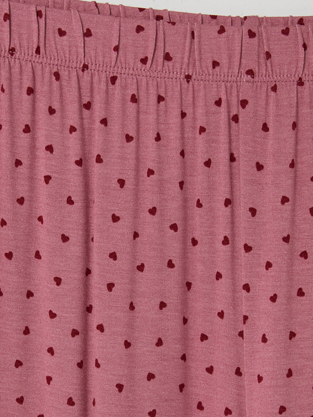 Pembe Kalp Desenli Kadın Pijama Takımı-5