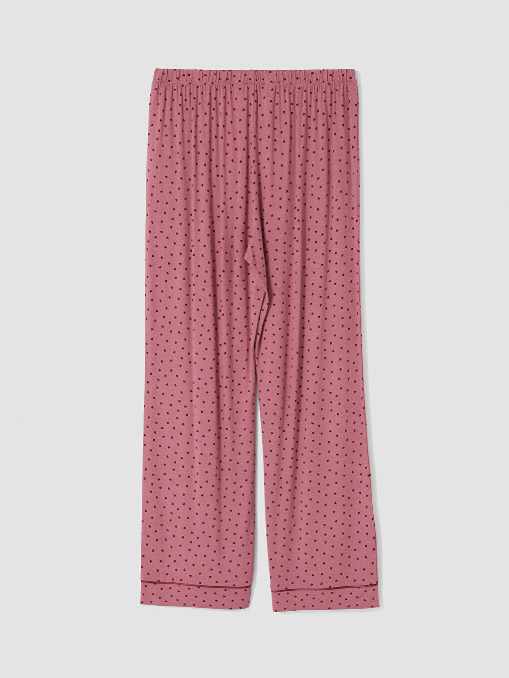 Pembe Kalp Desenli Kadın Pijama Takımı-6