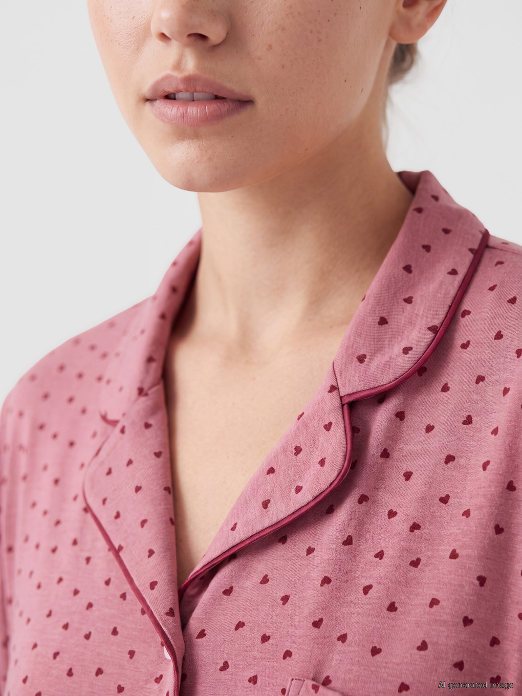 Heart Patterned Women's Pyjamas Set-2