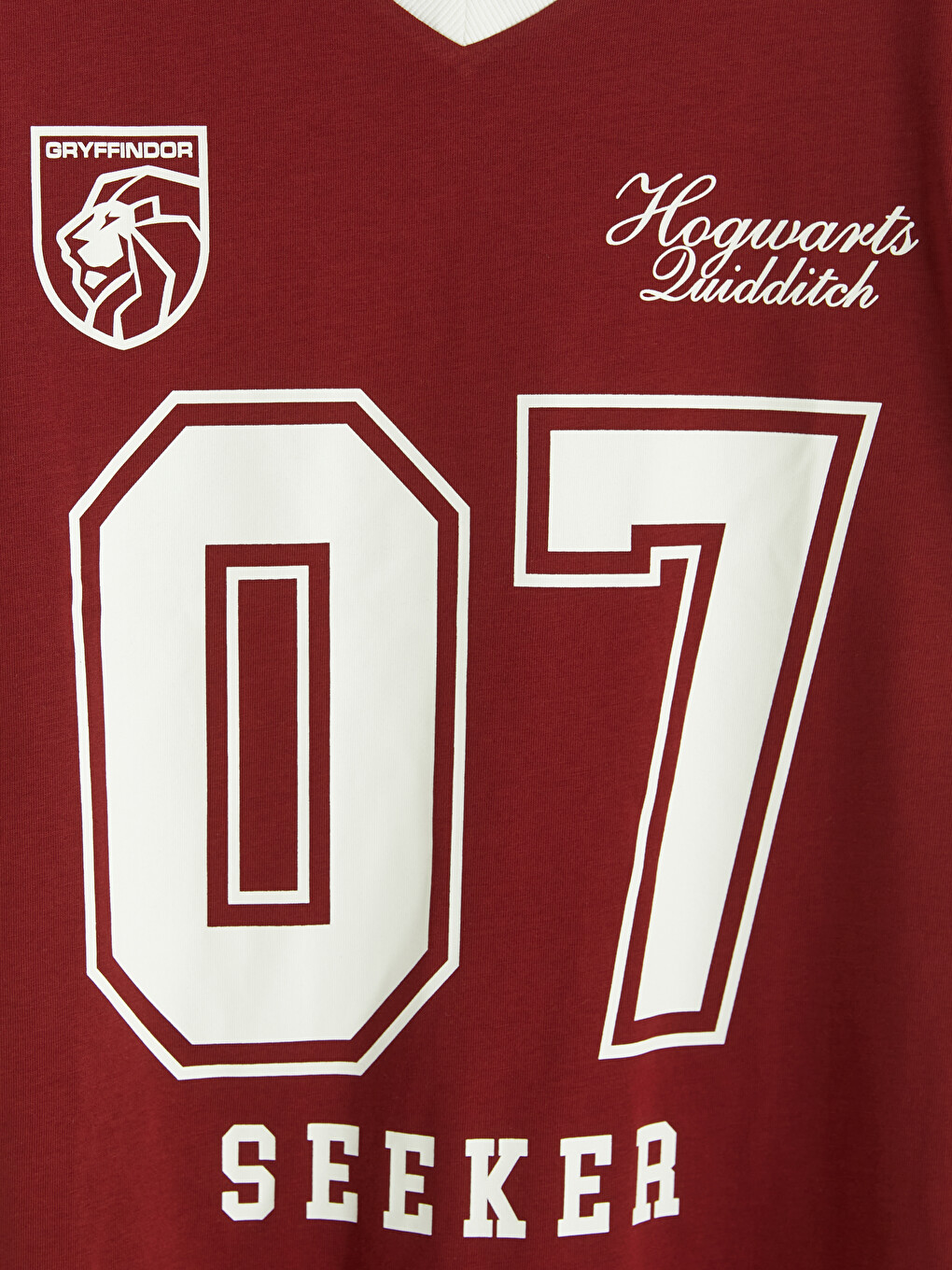 Bordo Harry Potter Baskılı Oversize Kadın Tişört-2