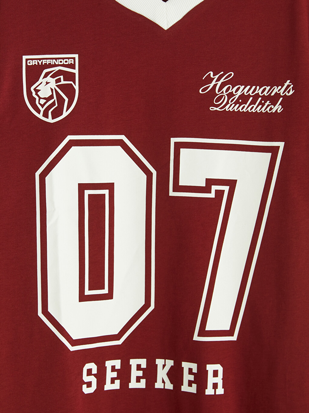 Bordo Harry Potter Baskılı Oversize Kadın Tişört-2