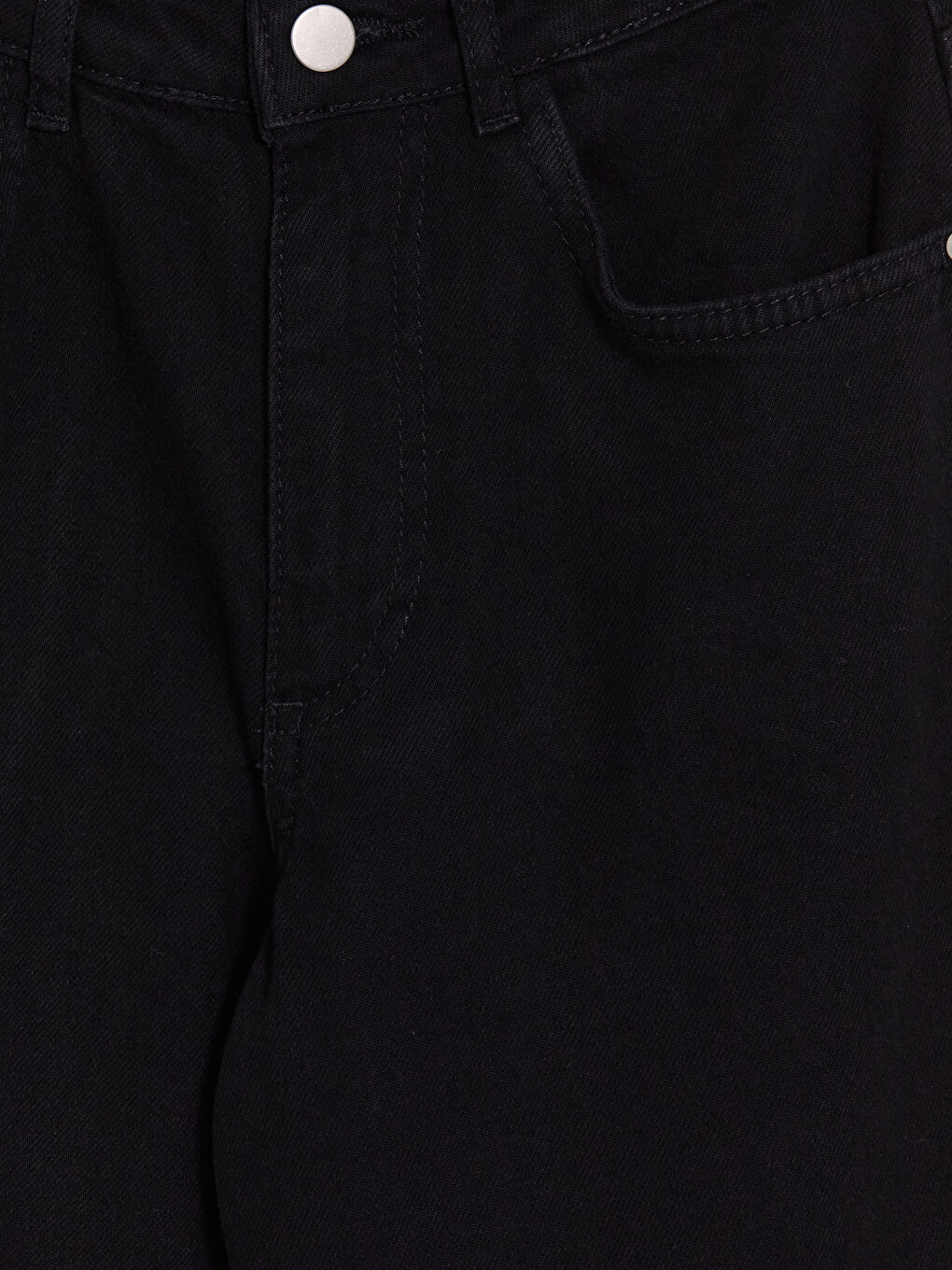 Siyah Straight Fit Kadın Jean Pantolon-1