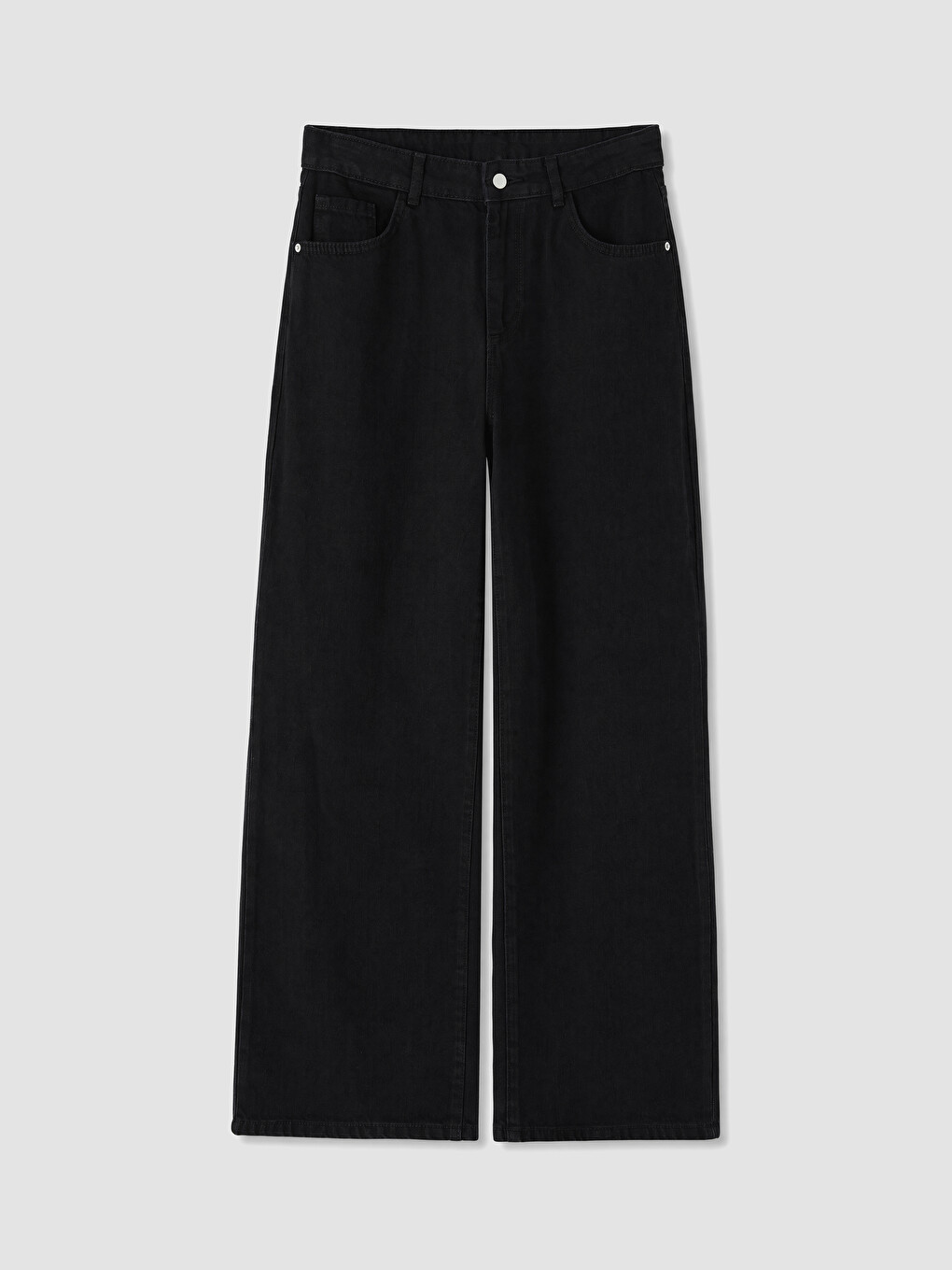 Siyah Baggy Fit Kadın Jean Pantolon