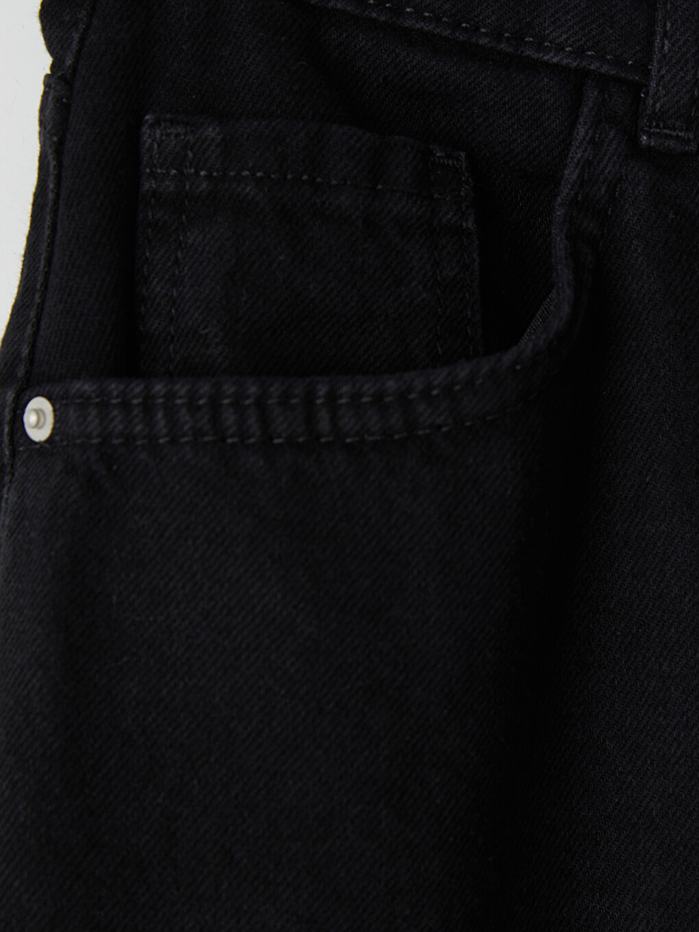 Siyah Baggy Fit Kadın Jean Pantolon-1