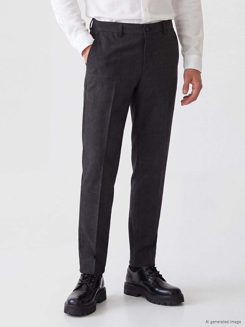 Slim Fit Men's Pleated Men's Trousers-1