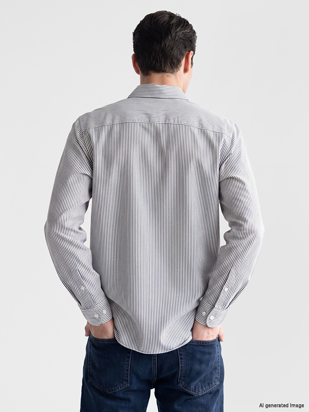 Slim Fit Striped Dobby Men's Shirt-3