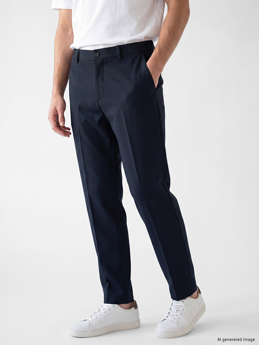 Lacivert Regular Fit Armürlü Erkek Pantolon