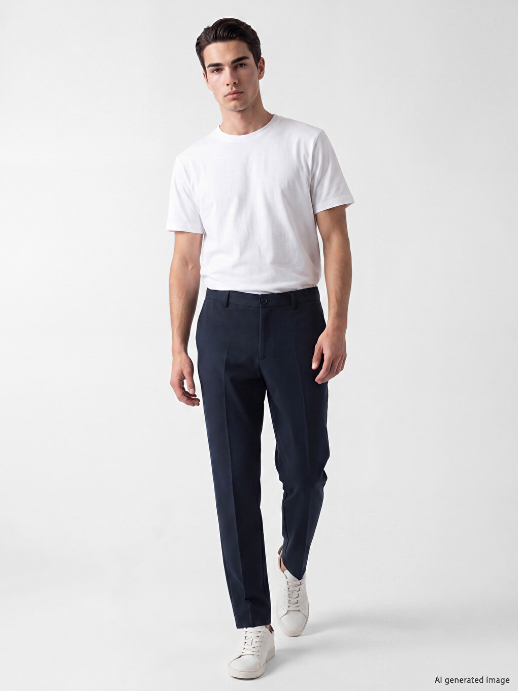 Lacivert Regular Fit Armürlü Erkek Pantolon-1