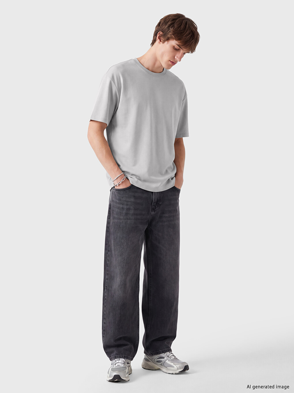 Tricou Pentru Bărbați Cu Guler Rotund-1