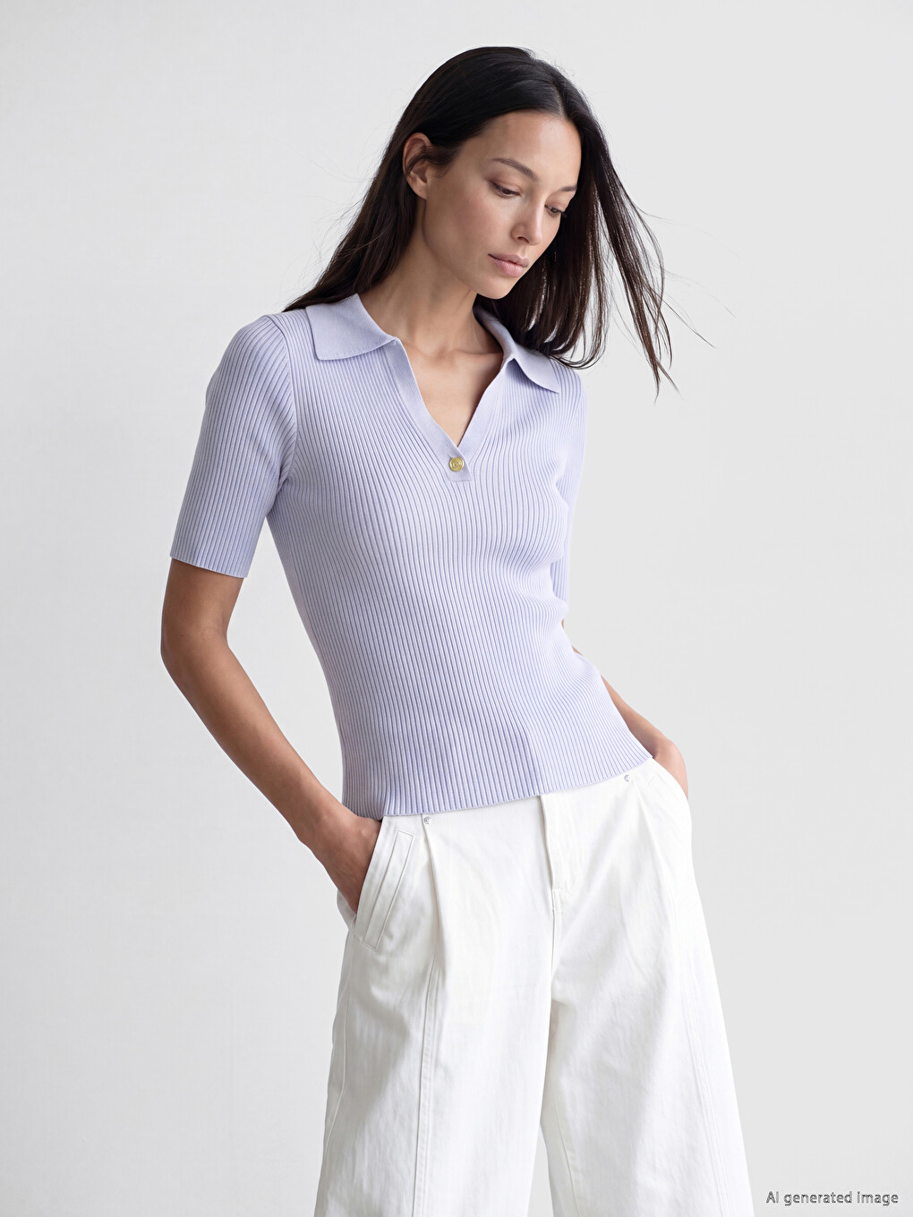 Woman Blue Sweater