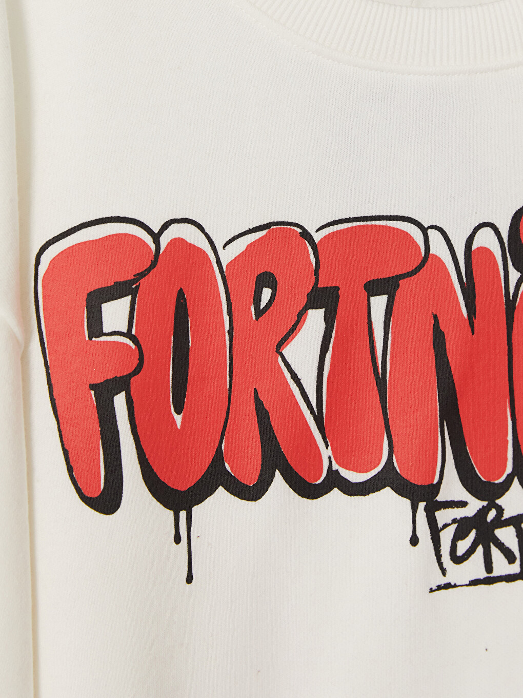 Beyaz Fortnite Baskılı Erkek Çocuk Sweatshirt-2