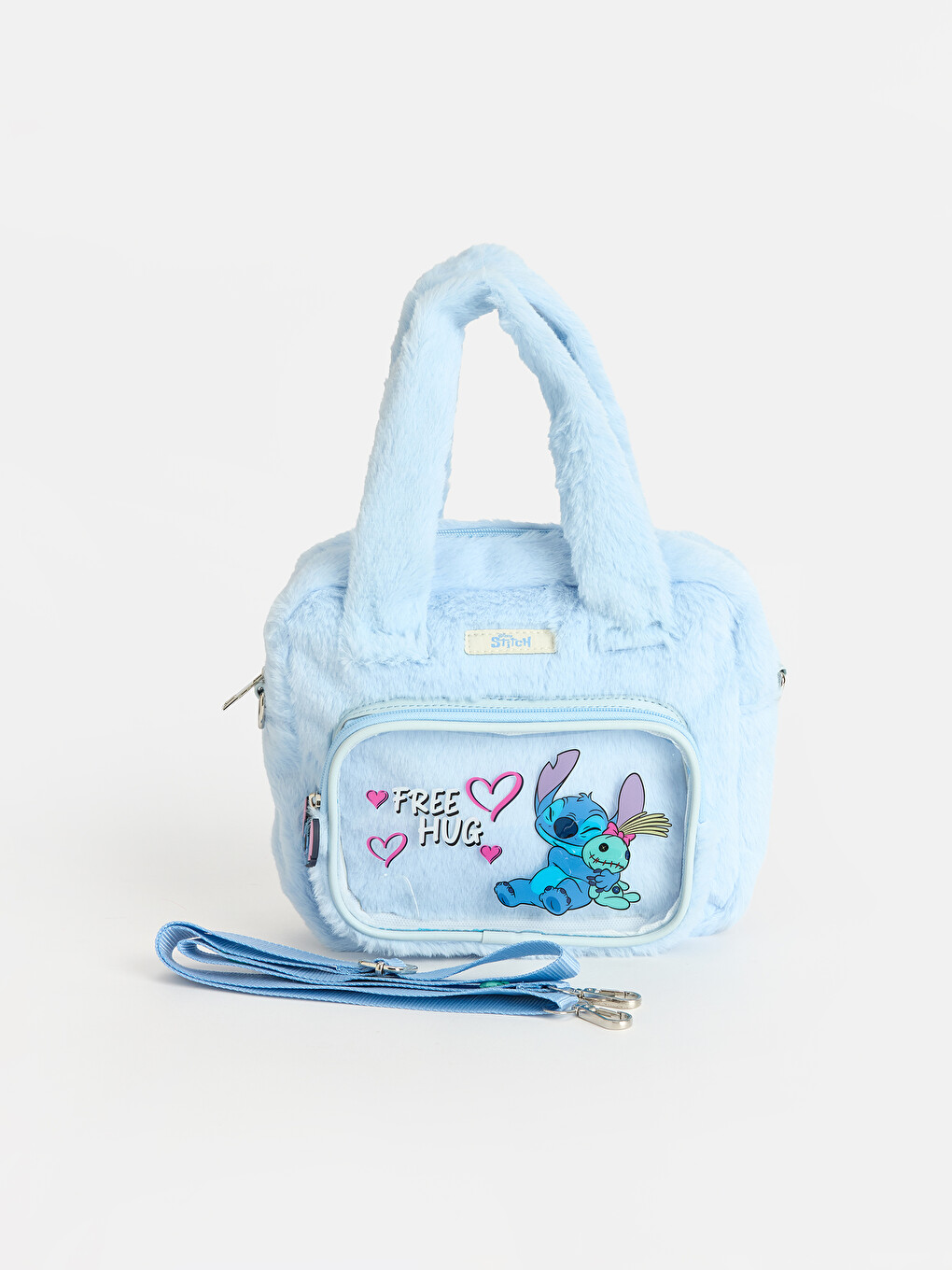 Lila Stitch Baskılı Kız Çocuk Omuz Çantası-1