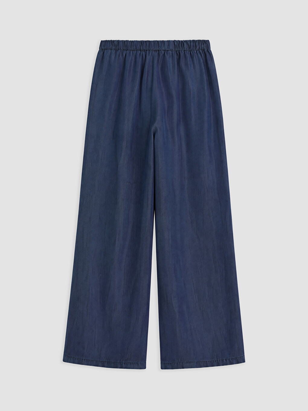 Siyah Beli Lastikli Wideleg Kadın Jean Pantolon-1