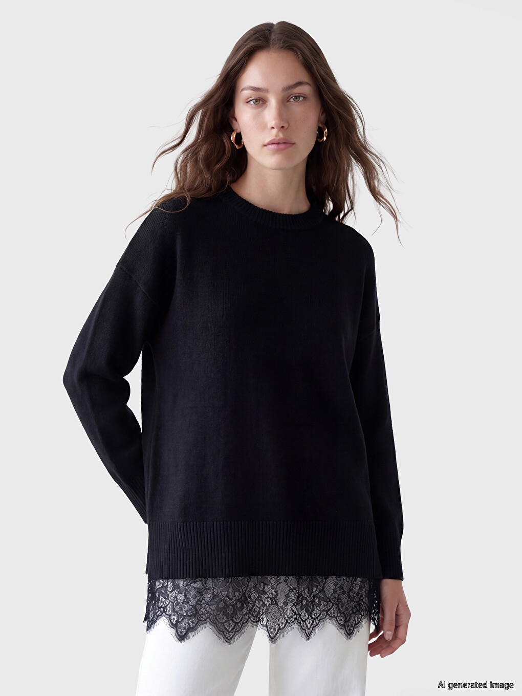 Lace Women's Knitwear Tunic