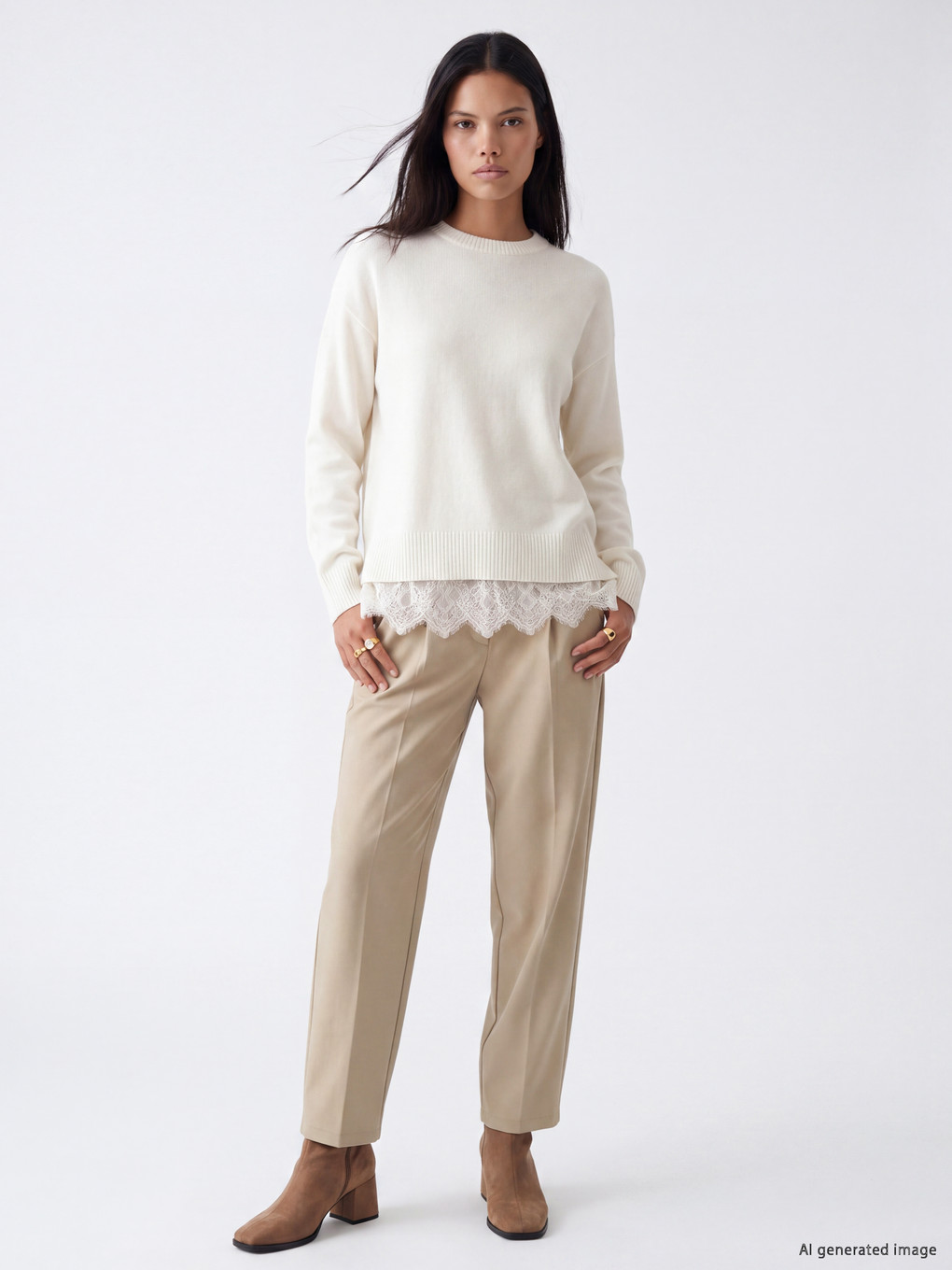 Lace Women's Knitwear Tunic-1