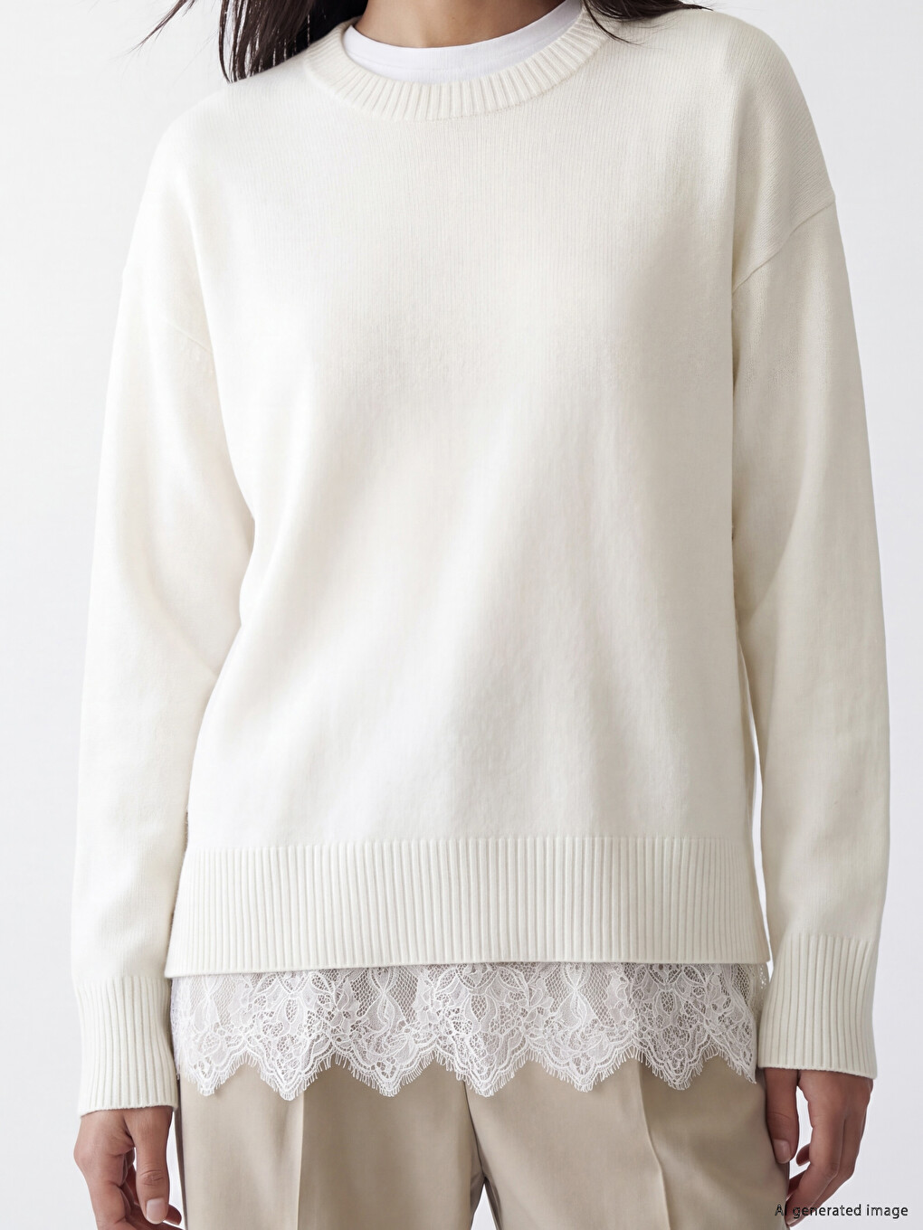 Lace Women's Knitwear Tunic-2