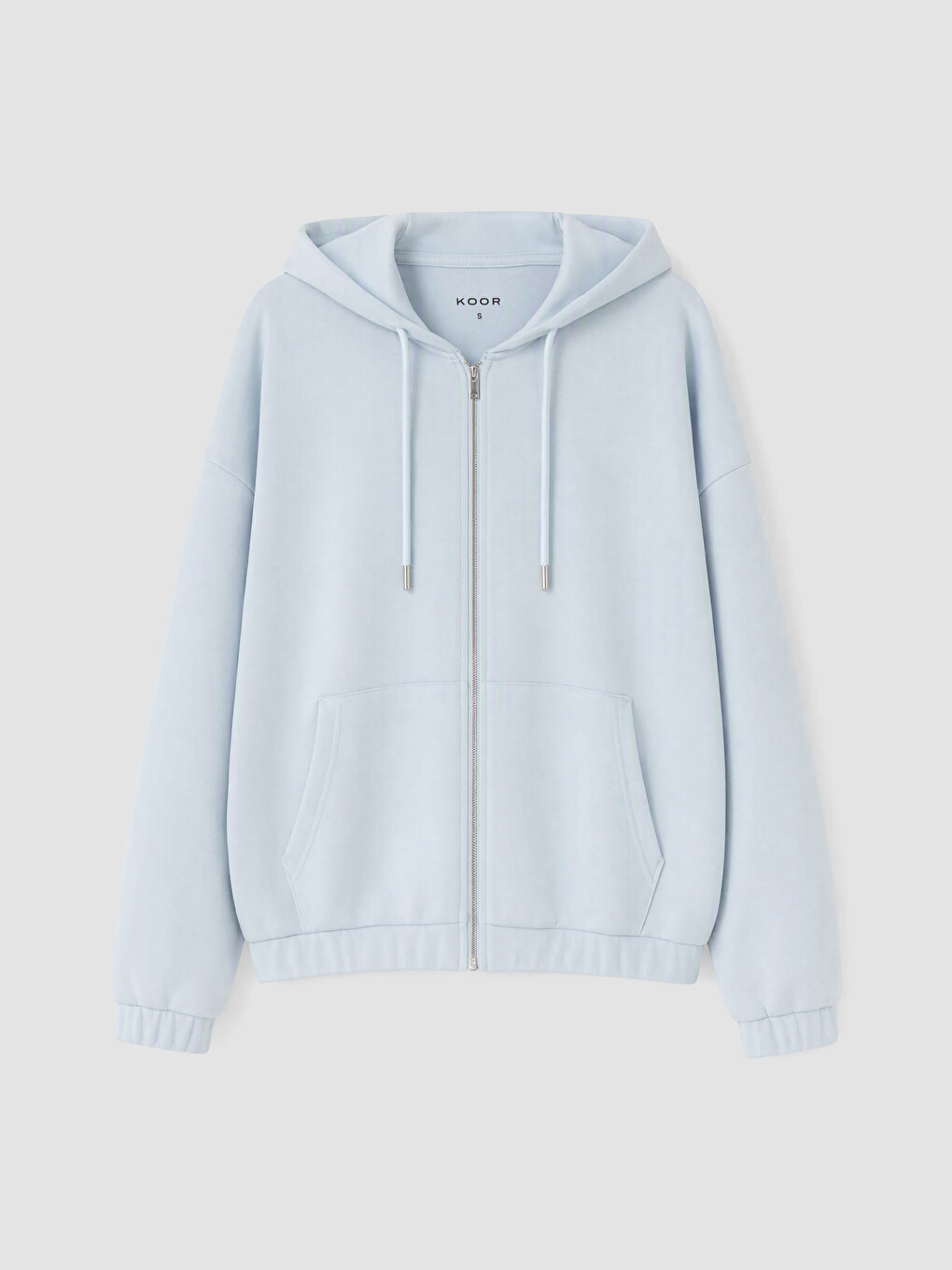 Mavi Kapüşonlu Soft Touch Kadın Fermuarlı Sweatshirt