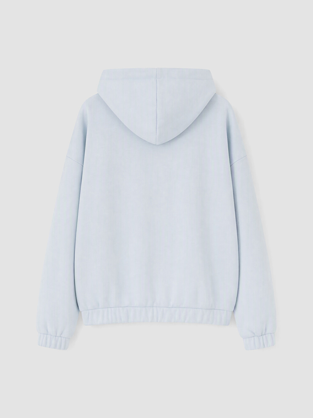 Mavi Kapüşonlu Soft Touch Kadın Fermuarlı Sweatshirt-2