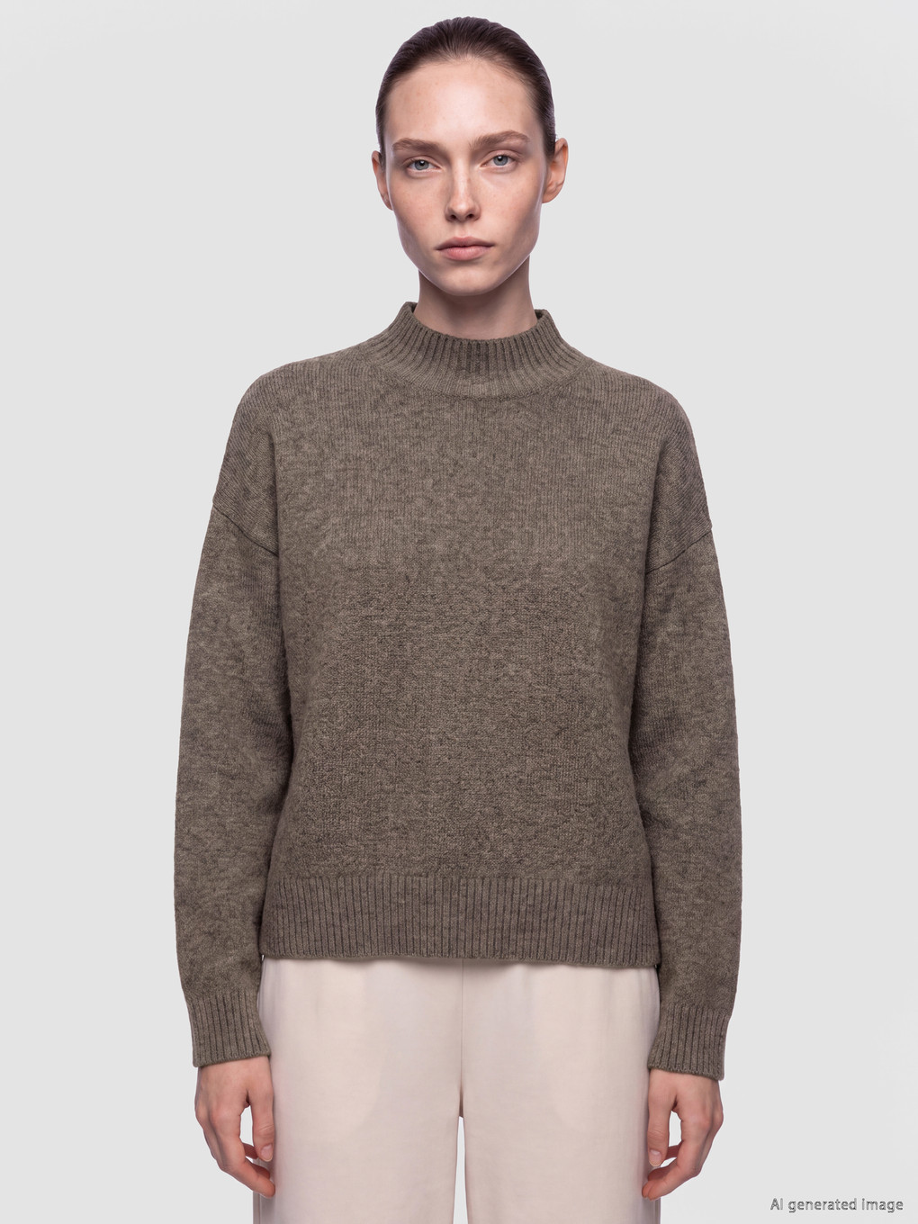 Mock Neck Women's Knitwear Sweater