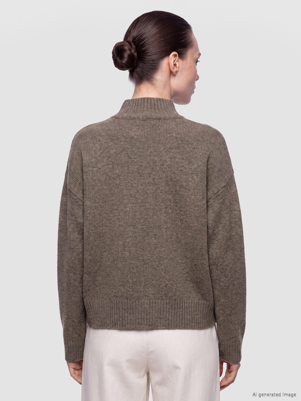 Mock Neck Women's Knitwear Sweater-3