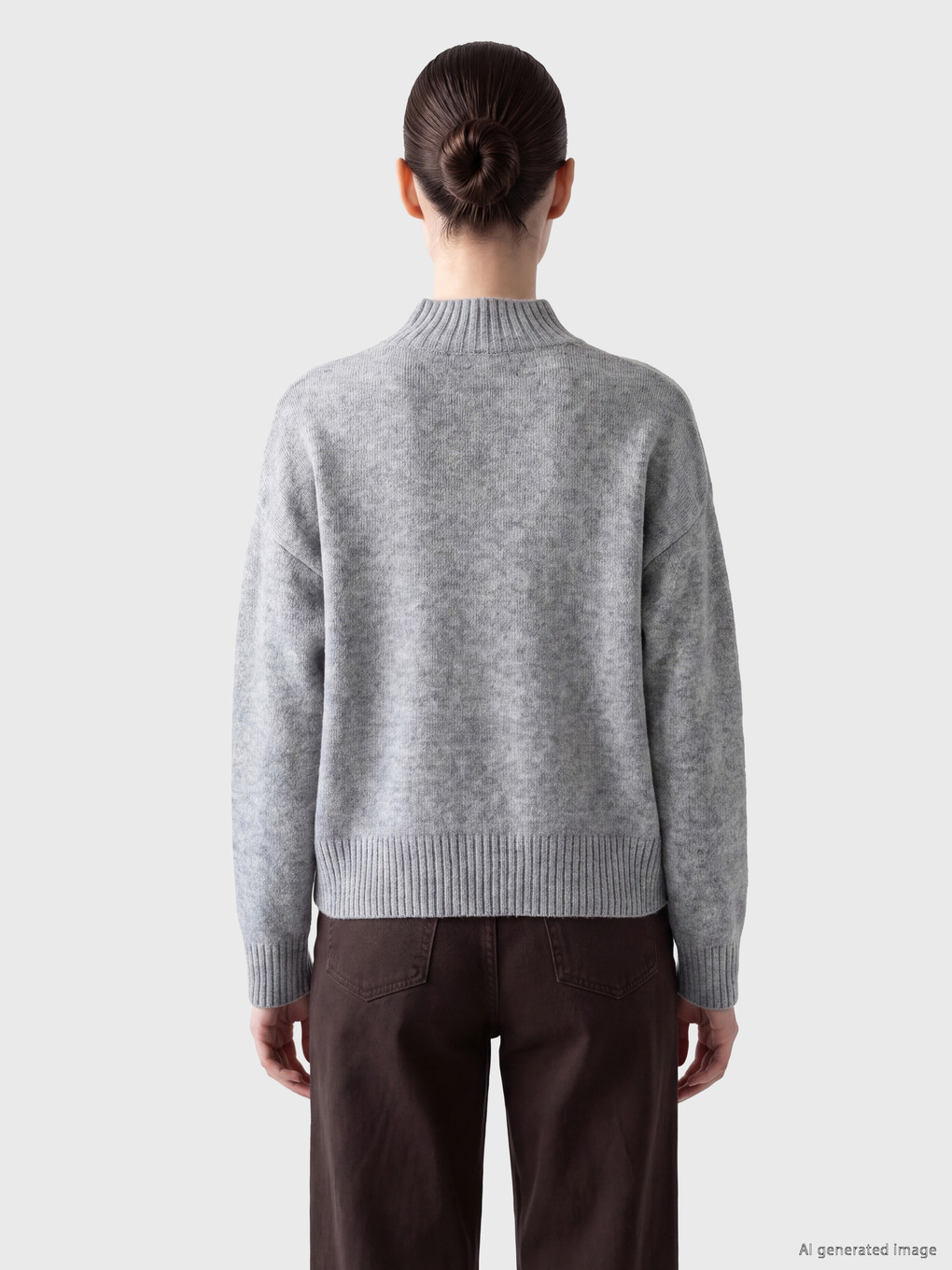 Mock Neck Women's Knitwear Sweater-3