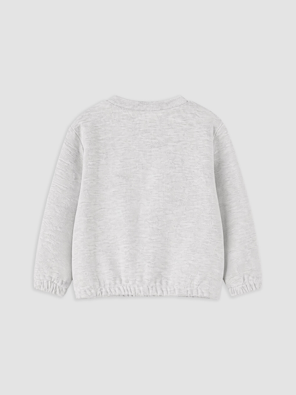 Beyaz Bisiklet Yaka Erkek Bebek Fermuarlı Sweatshirt-1