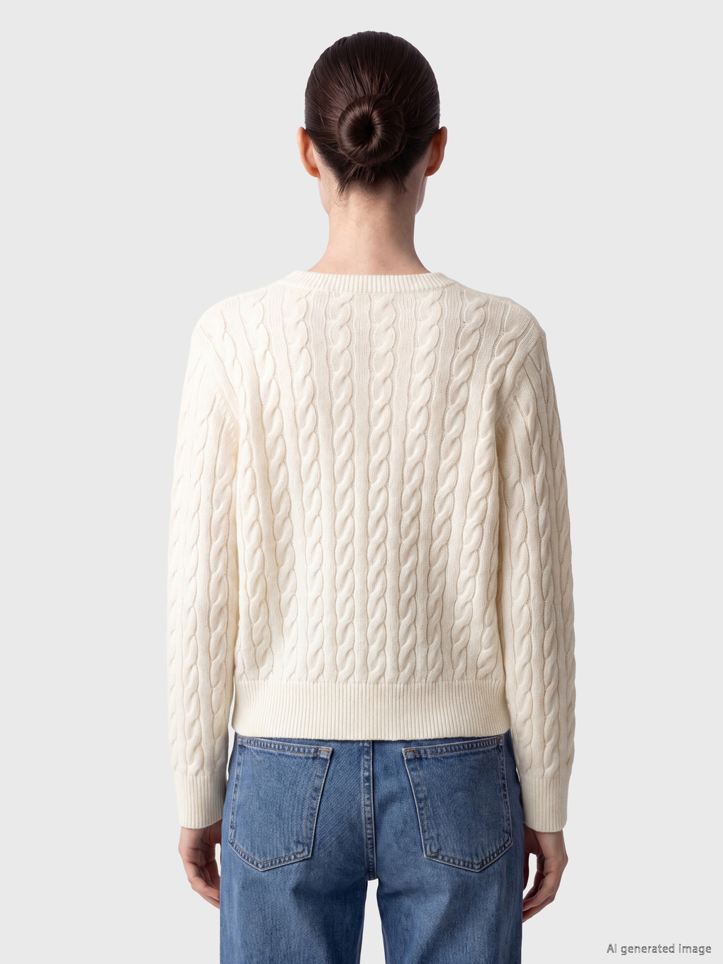 Cable Knit Patterned Women's Knitwear Sweater-3