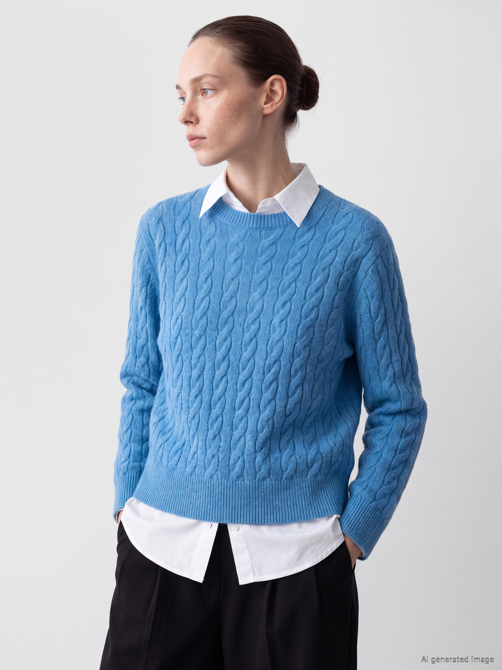 Cable Knit Patterned Women's Knitwear Sweater-1
