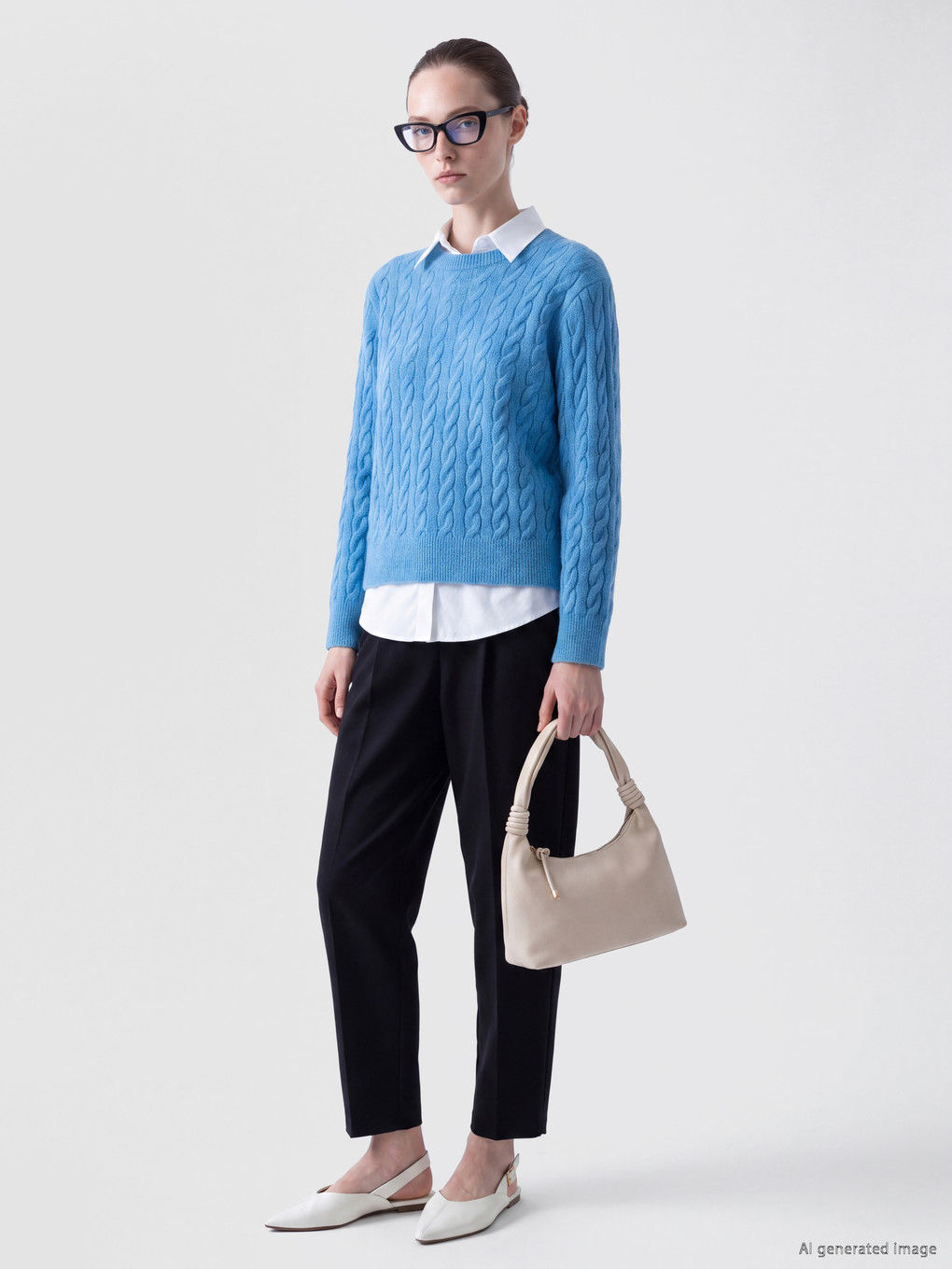 Cable Knit Patterned Women's Knitwear Sweater-2