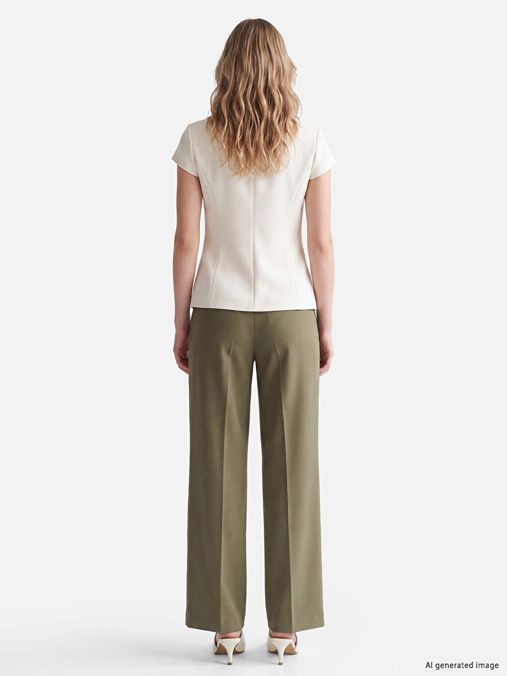 Haki Regular Fit Kadın Pantolon-3