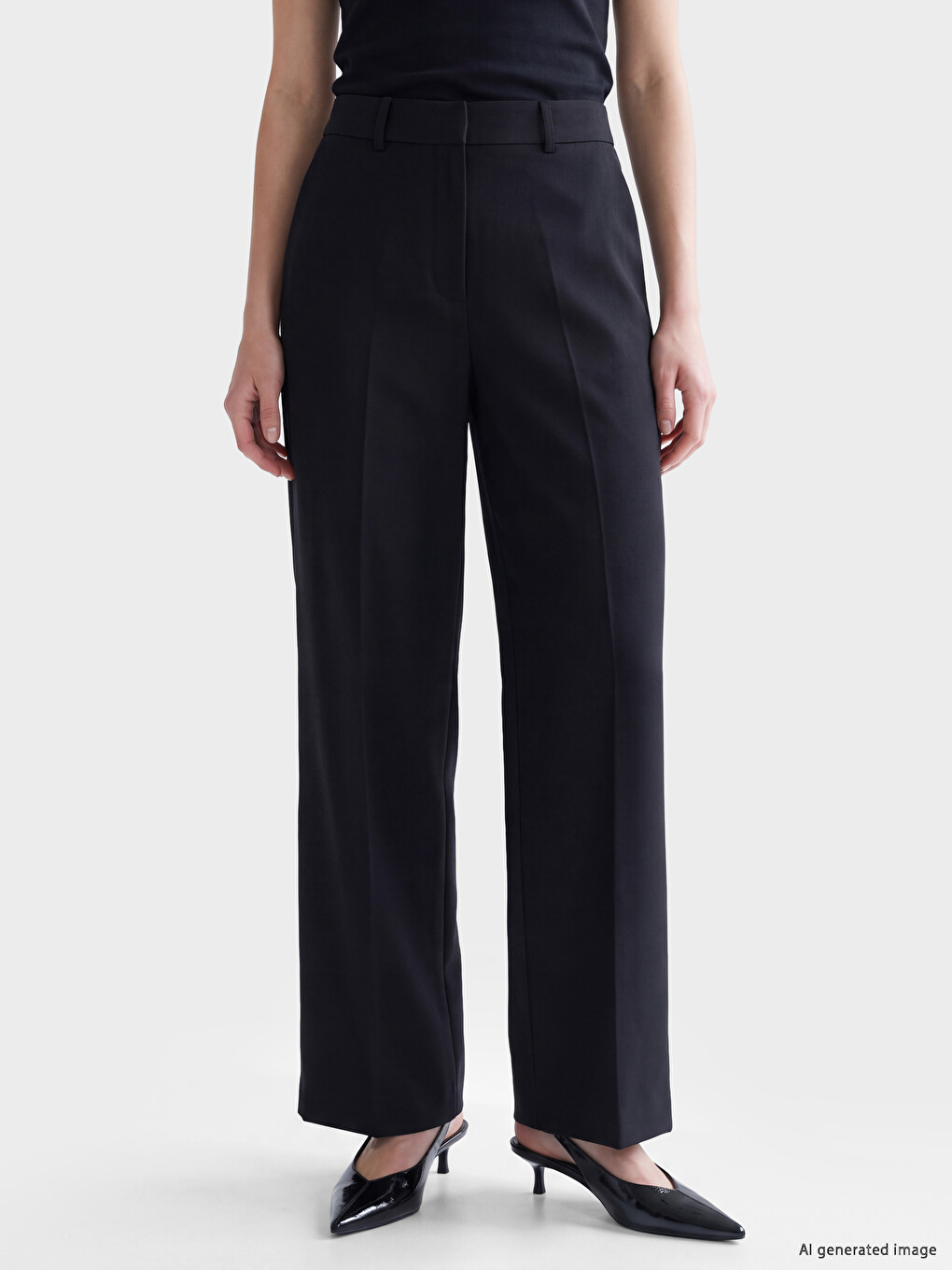 Siyah Regular Fit Kadın Pantolon-1