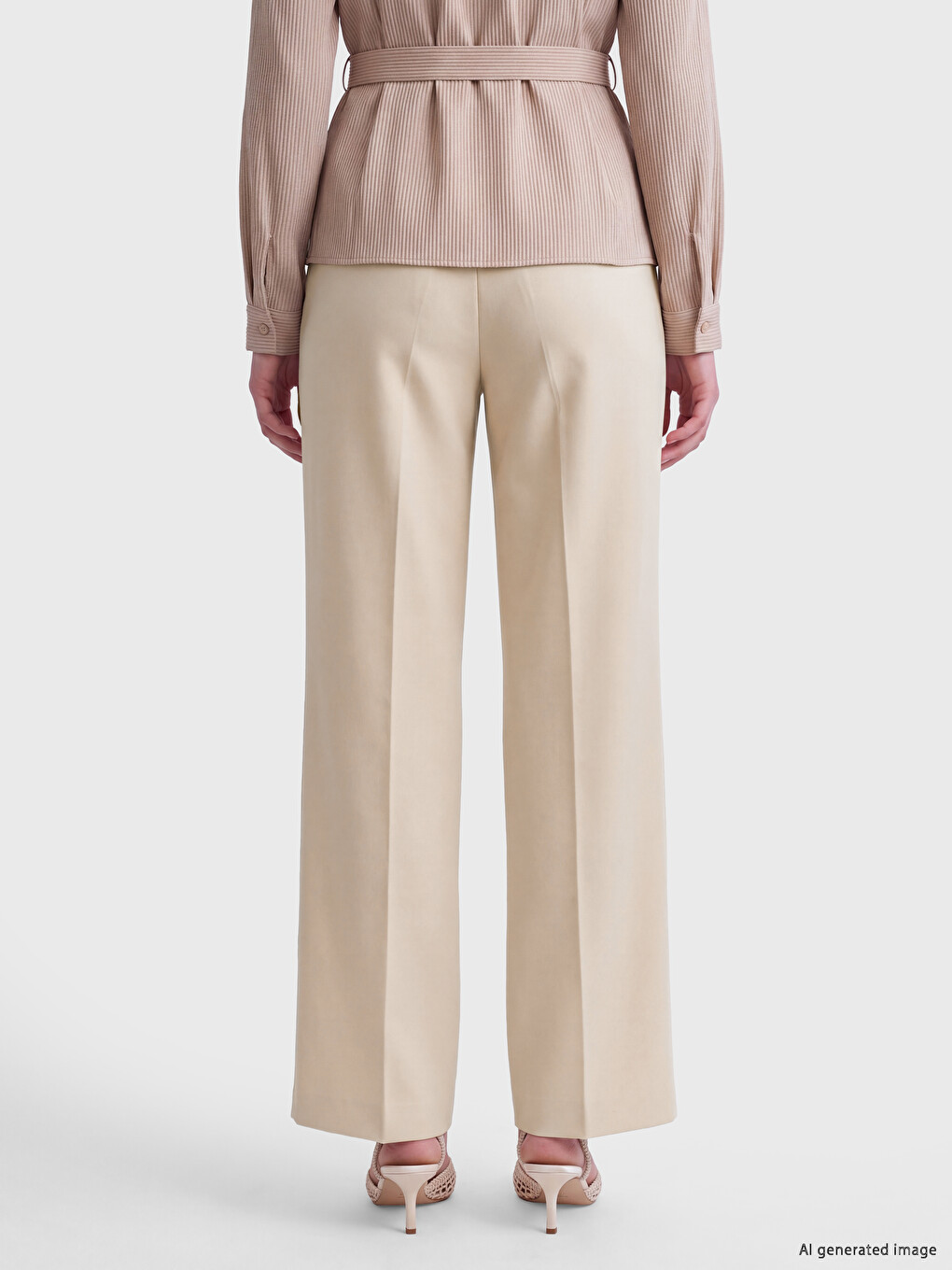 Bej Regular Fit Kadın Pantolon-3