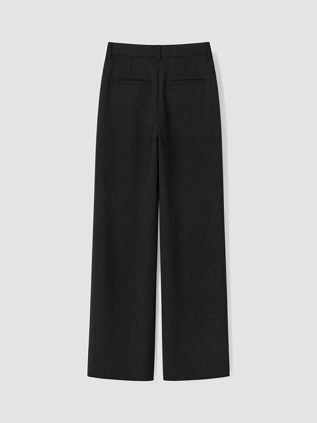 Siyah Loose Fit Kadın Pileli Kumaş Pantolon-2