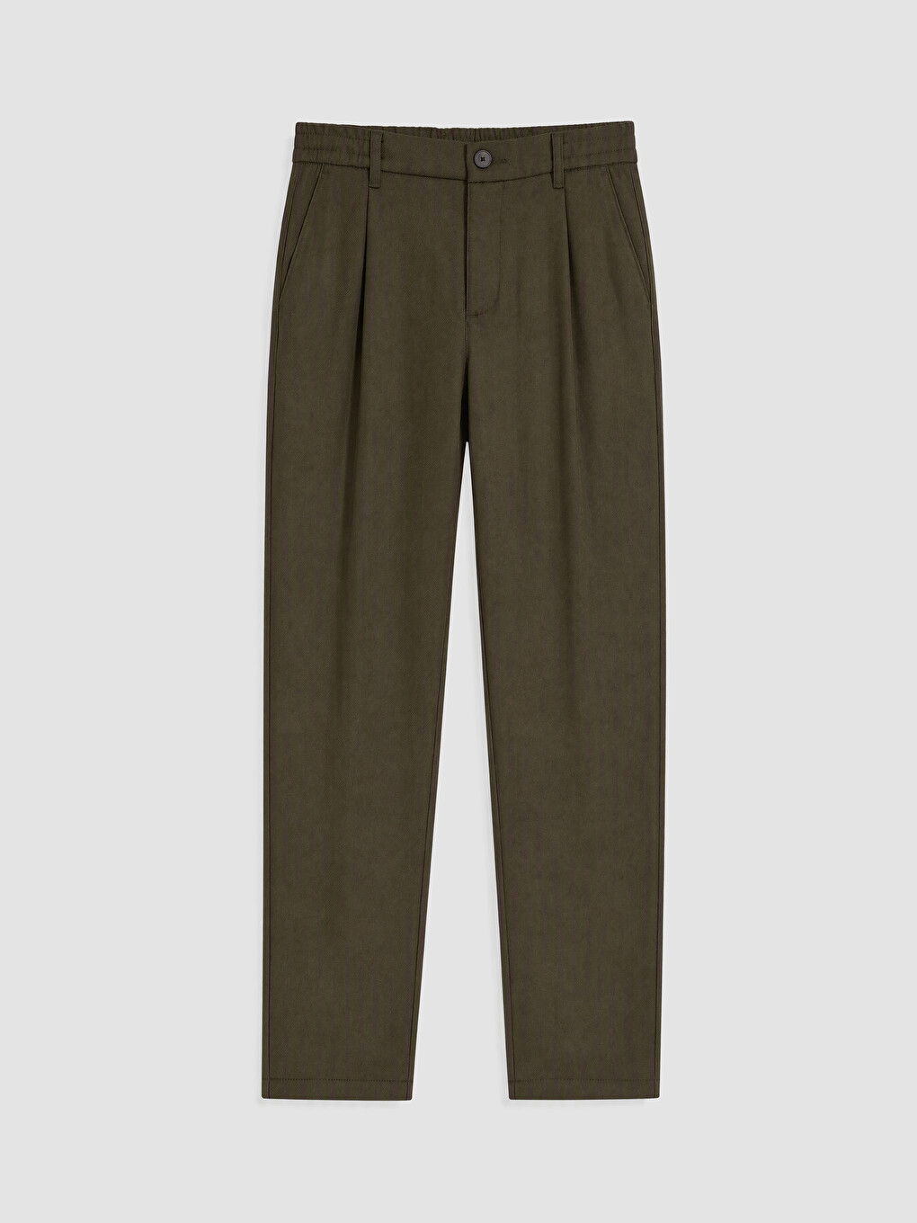 Haki Regular Fit Gabardin Erkek Pileli Pantolon