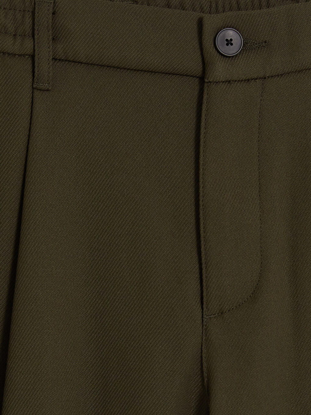 Haki Regular Fit Gabardin Erkek Pileli Pantolon-1