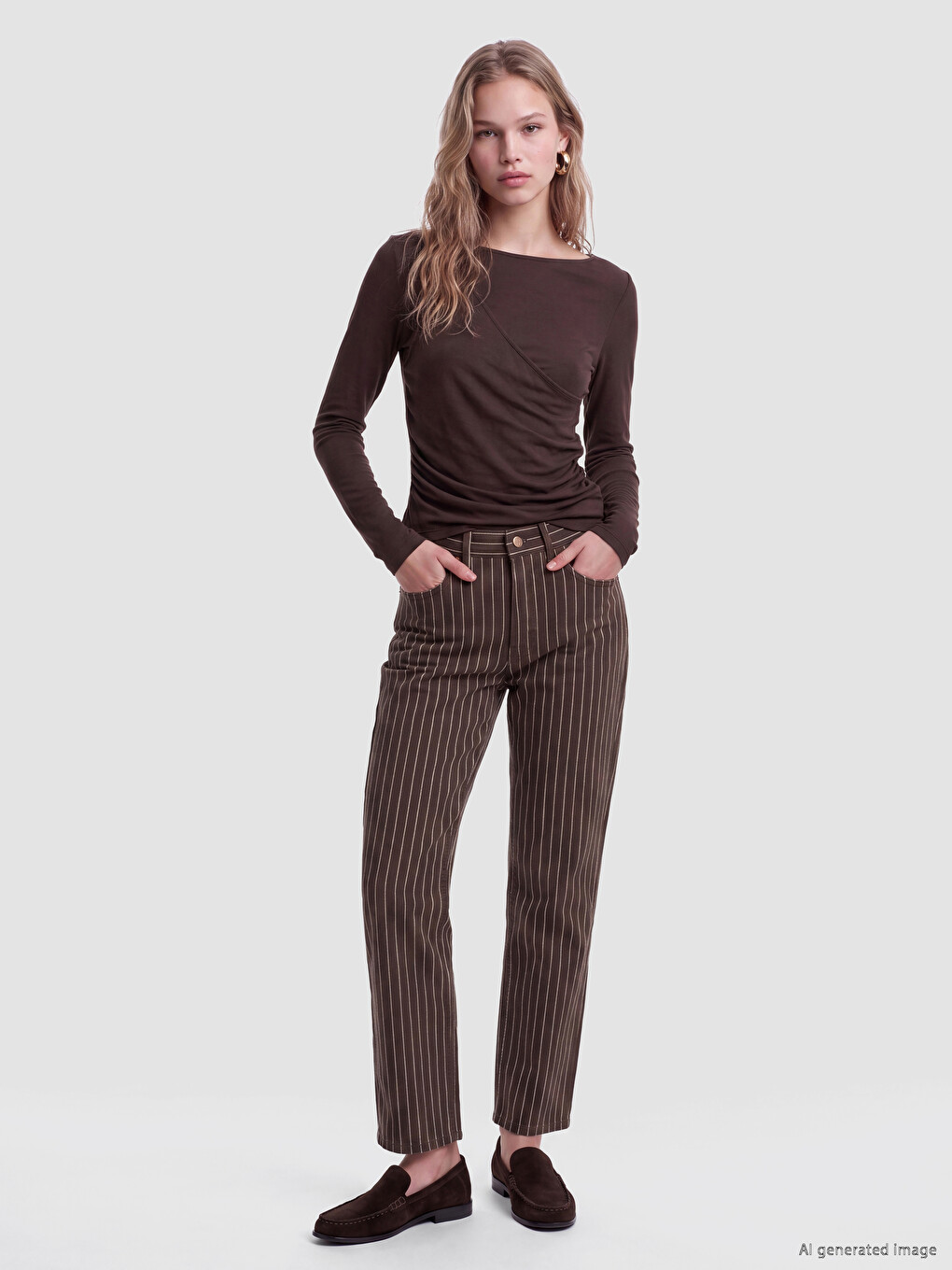 Slim Fit Striped Women's Jeans