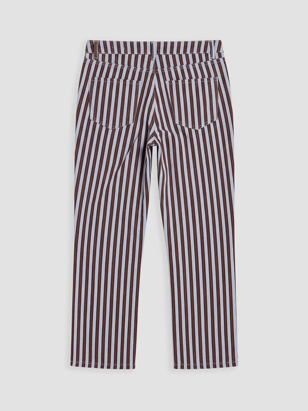 Mavi Çizgili Crop Flare Kadın Jean Pantolon-2