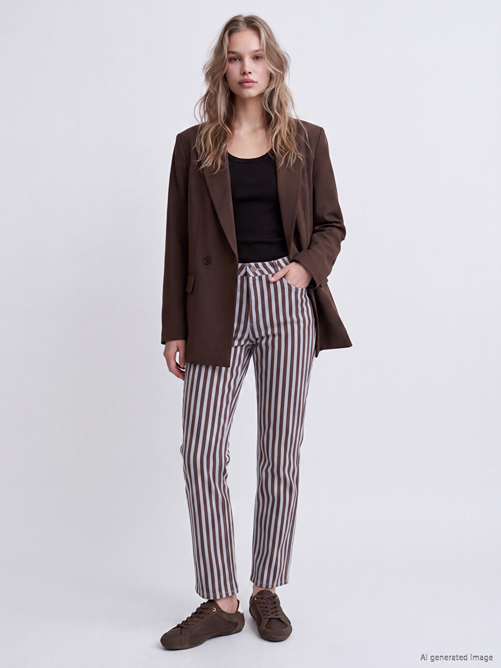 Striped Crop Flare Women's Jeans