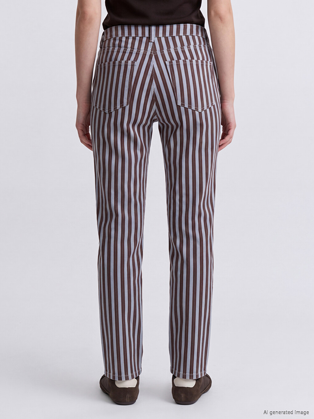 Striped Crop Flare Women's Jeans-3