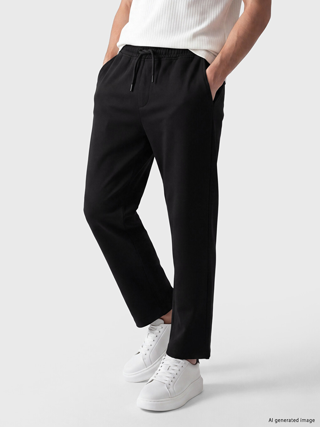 Siyah Relax Fit Erkek Pantolon-1