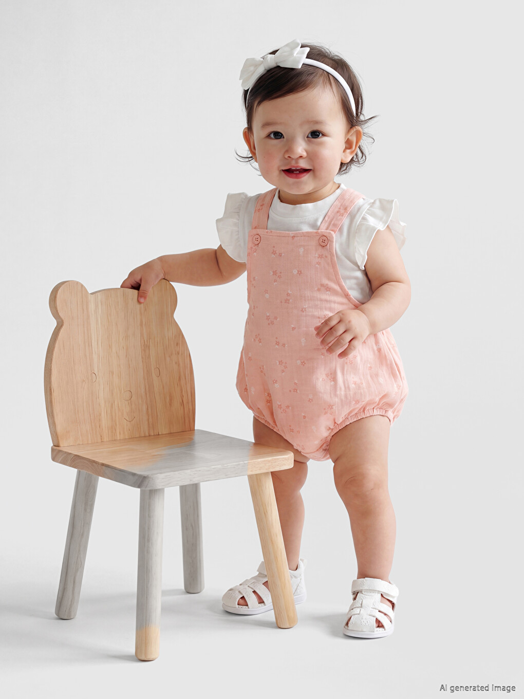 Printed Baby Girls' Dungarees And T-shirt Set
